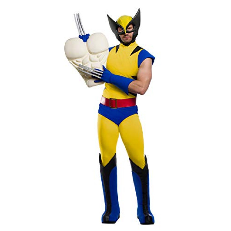 Marvel X-men Super-heróis Adulto Wolverine Clássico Masculino Roupa Fantasia Vestido Extravagante 