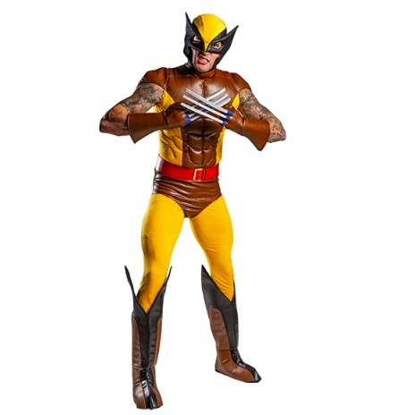 Fantasia Wolverine X Men Luxo com Músculo Adulto Novo Fantasia Wolverine X Men Luxo com Músculo Adulto Novo