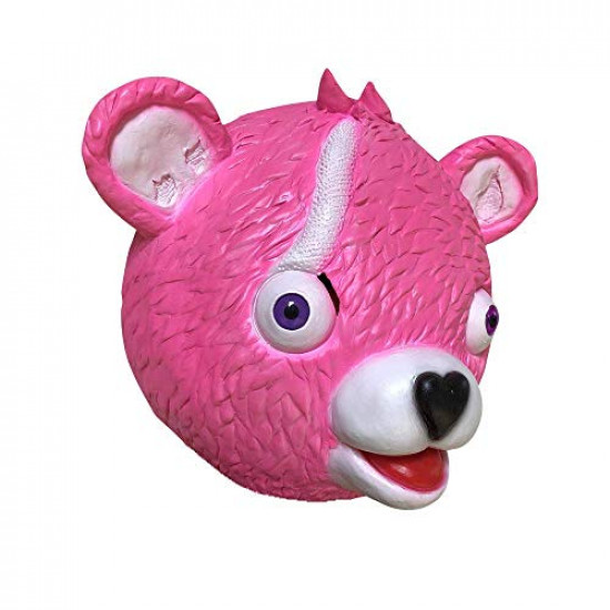 Máscara Fortnite Urso Rosa Adulto Luxo Máscara Fortnite Urso Rosa Adulto Luxo