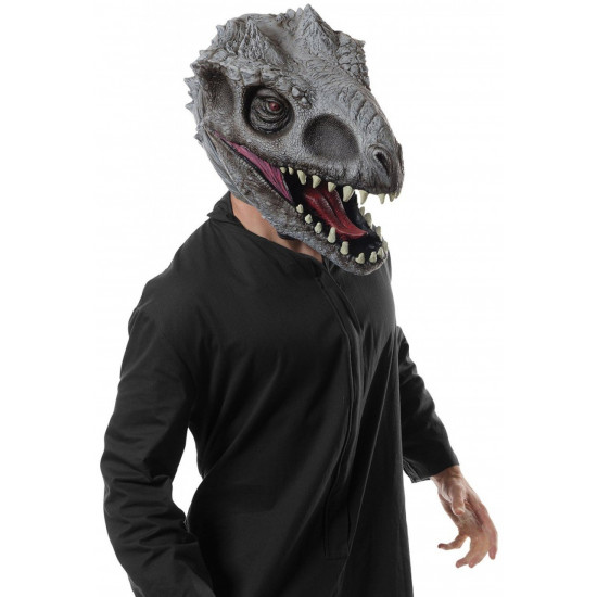 Máscara Jurassic Park O Mundo dos Dinossauros Indomirus TRex Adulto Luxo
