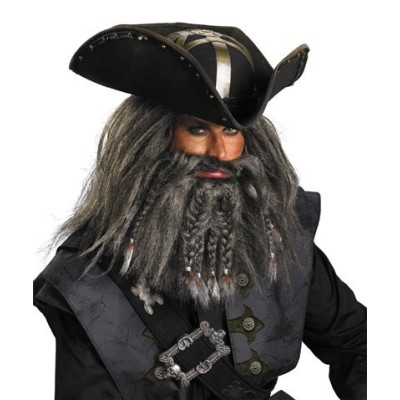Peruca e Barba do Pirata Barba Negra Piratas do Caribe Peruca e Barba do Pirata Barba Negra Piratas do Caribe