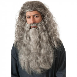Peruca e Barba Gandalf Senhor dos Aneis Adulto