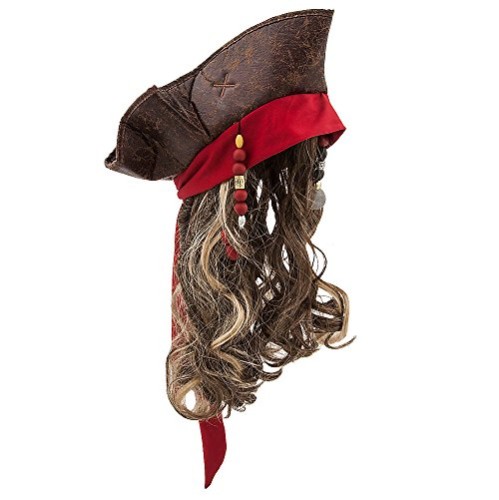 Peruca Jack Sparrow Pirate Chapéu e peruca Luxo Infantil