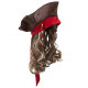 Peruca Jack Sparrow Pirate Chapéu e peruca Luxo Infantil Peruca Jack Sparrow Pirate Chapéu e peruca Luxo Infantil