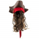 Peruca Jack Sparrow Pirate Chapéu e peruca Luxo Infantil Peruca Jack Sparrow Pirate Chapéu e peruca Luxo Infantil