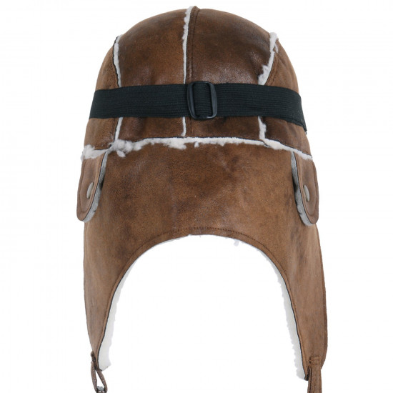 Touca e Óculos Aviador Marrom Luxo