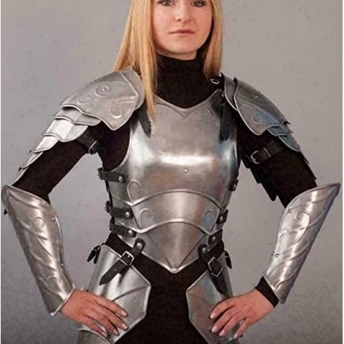 Fantasia Adulto Cavaleiro Armadura Prata Luxo Feminino Fantasia Adulto Cavaleiro Armadura Prata Luxo Feminino