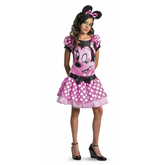 Fantasia Adolescente Minnie Mouse Vestido Rosa Fantasia Adolescente Minnie Mouse Vestido Rosa