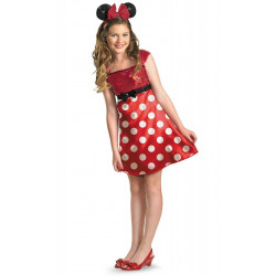 Fantasia Adolescente Minnie Mouse Vestido Vermelho