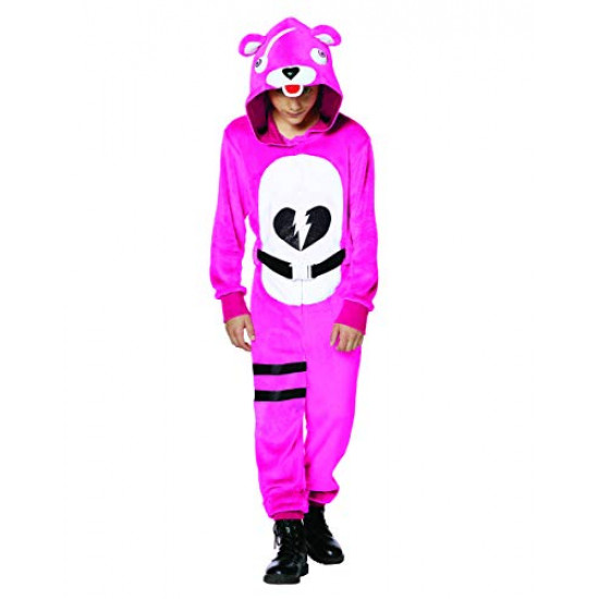 Fantasia Fortnite Urso Rosa Infantil Luxo Fantasia Fortnite Urso Rosa Infantil Luxo