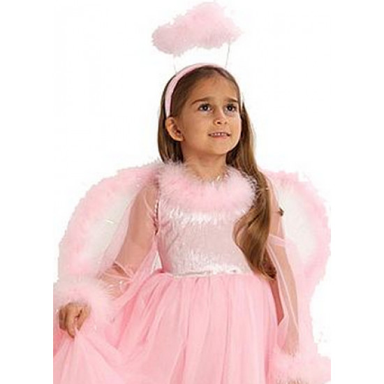 Fantasia Infantil Anjo Rosa Luxo