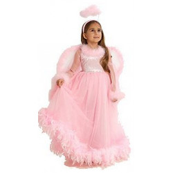 Fantasia Infantil Anjo Rosa Luxo