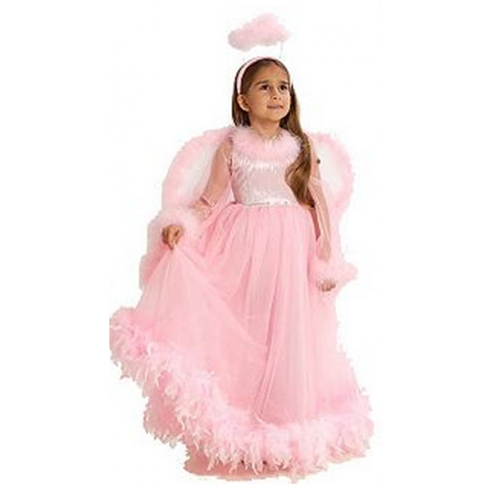 Fantasia Infantil Anjo Rosa Luxo