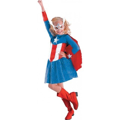 Fantasia Infantil Feminina Capitão América Menina Fantasia Infantil Feminina Capitão América Menina