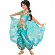 Fantasia Jasmine Luxo Infantil Clássica Luxo Verde