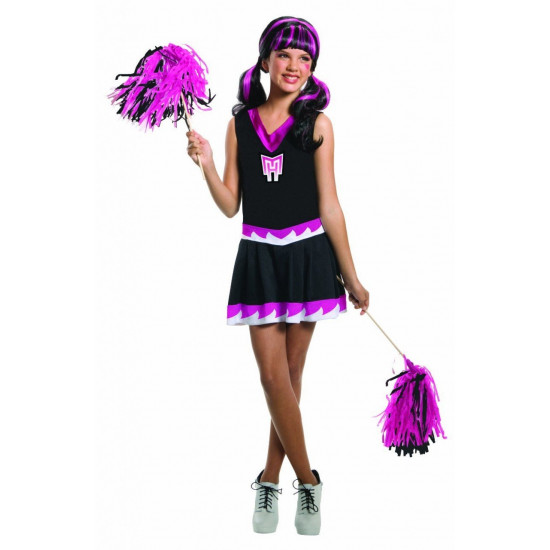 Fantasia Monster High Draculaura Cheerleader Infantil Fantasia Monster High Draculaura Cheerleader Infantil