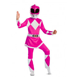 Fantasia Power Rangers Rosa Infantil Luxo