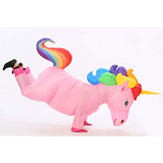 Fantasia Unicórnio Inflável Arco Iris Infantil
