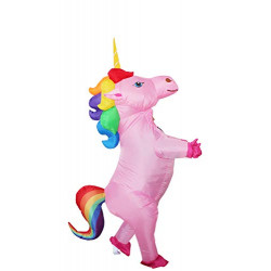 Fantasia Unicórnio Inflável Arco Iris Infantil