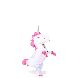 Fantasia Unicórnio Inflável Branco Infantil