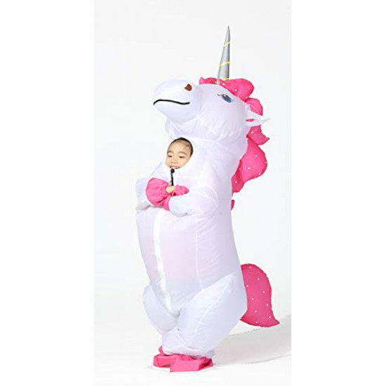 Fantasia Unicórnio Inflável Branco Infantil