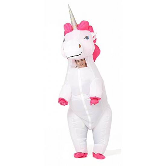 Fantasia Unicórnio Inflável Branco Infantil