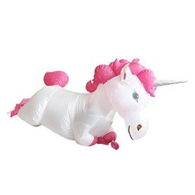 Fantasia Unicórnio Inflável Branco Infantil Fantasia Unicórnio Inflável Branco Infantil
