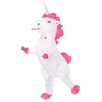 Fantasia Unicórnio Inflável Branco Infantil Fantasia Unicórnio Inflável Branco Infantil