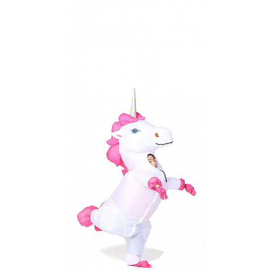 Fantasia Unicórnio Inflável Branco Infantil