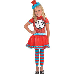 Fantasia Vestido Dr. Seuss Thing 1 Infantil