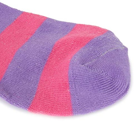 Meia Calça Listrada Lilás e Rosa Infantil