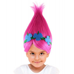 Peruca Princesa Poppy Luxo Infantil