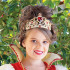 Tiara Coroa Dourada e Vermelha Rainha de Copas Infantil Luxo