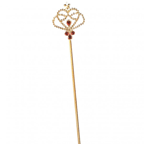 Varinha Dourada e Vermelha Rainha de Copas Infantil Luxo Varinha Dourada e Vermelha Rainha de Copas Infantil Luxo