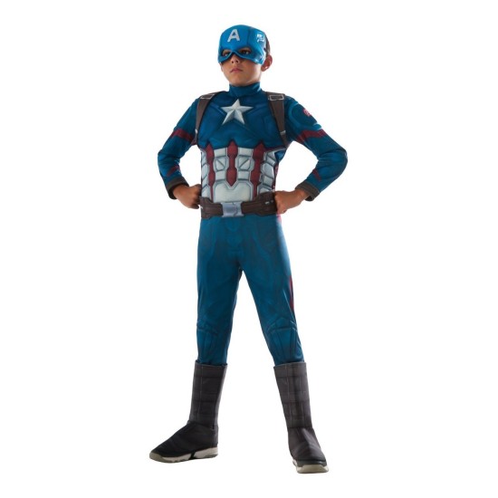 Fantasia Capitão América Guerra Civil Musculos Infantil
