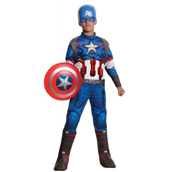 Fantasia Capitão América Os Vingadores 2 Era de Ultron Musculos Infantil