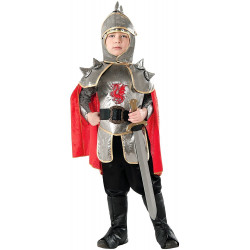 Fantasia Cavaleiro Guerreiro de Prata Infantil Luxo