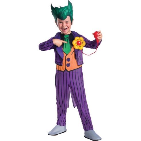 Fantasia Coringa Infantil Clássica com Flor Fantasia Coringa Infantil Clássica com Flor