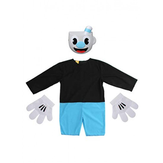 Fantasia Cuphead Mugman Infantil Azul Fantasia Cuphead Mugman Infantil Azul