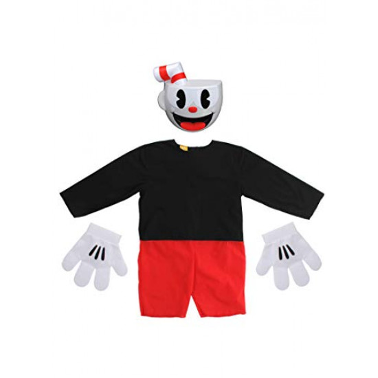 Fantasia Cuphead Mugman Infantil Vermelho