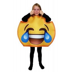 Fantasia Emoji Chorando de Rir Infantil Luxo
