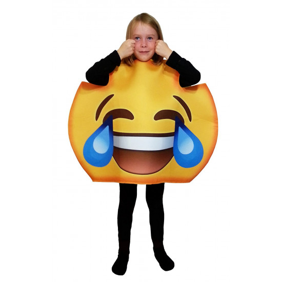 Fantasia Emoji Chorando de Rir Infantil Luxo