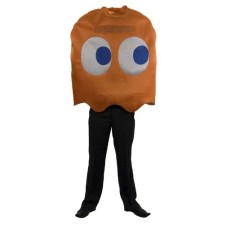 Fantasia Fantasma Laranja PacMan Luxo Adulto