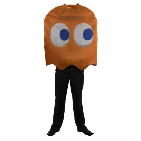 Fantasia Fantasma Laranja PacMan Luxo Adulto
