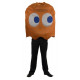 Fantasia Fantasma Laranja PacMan Luxo Adulto