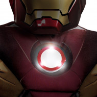 Fantasia Homem de Ferro Infantil com Músculos e Luz no Peito