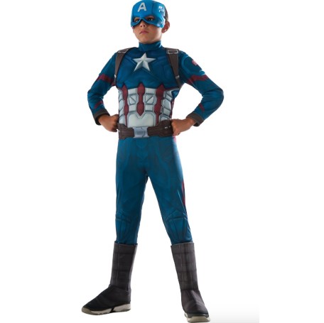 Fantasia Infantil Capitão América com Músculos Luxo
