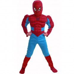 Fantasia Infantil Homem Aranha com Músculos Luxo Clássica