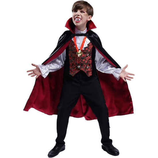 Fantasia Infantil Vampiro Gótico Elite Fantasia Infantil Vampiro Gótico Elite