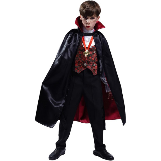 Fantasia Infantil Vampiro Gótico Elite Fantasia Infantil Vampiro Gótico Elite